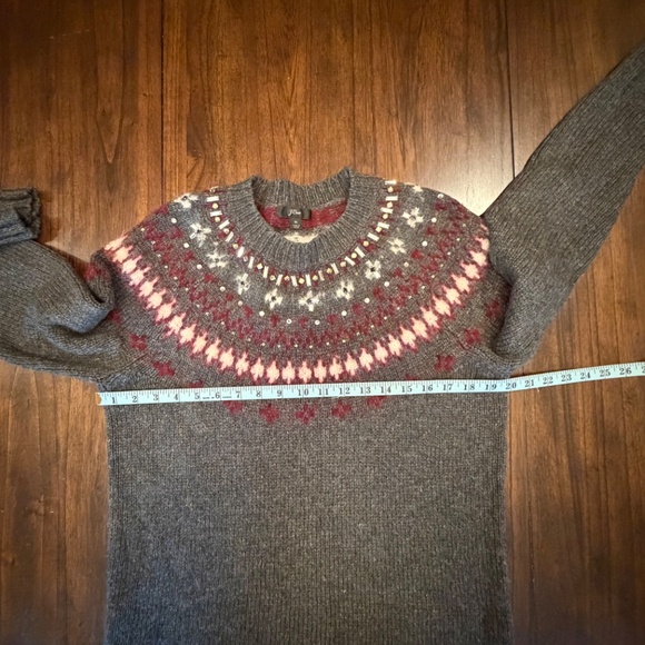 J. Crew Jewel Embellished Fair Isle Crewneck Sweater Dress, Wool Blend, Size Med - Picture 15 of 15